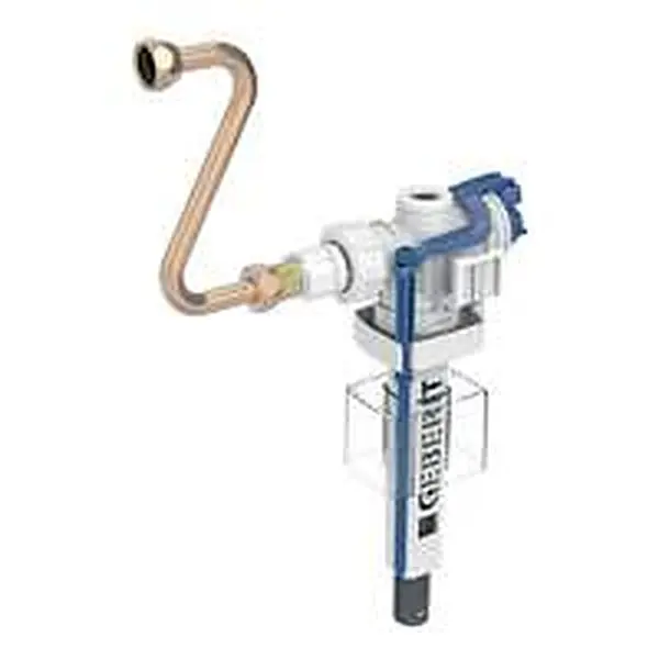 Geberit type 383 vlotterkraan met wateraansluiting zijkant 3/8"met s-bocht CU