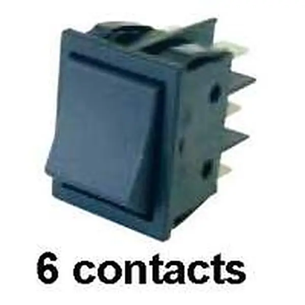 Interrupteur noir ACV 22 x 30 double inverseur 6 contacts