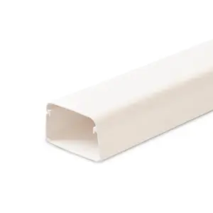 Goulotte 2 m avec film 78x38mm PVC blanc RAL9010 Canalit