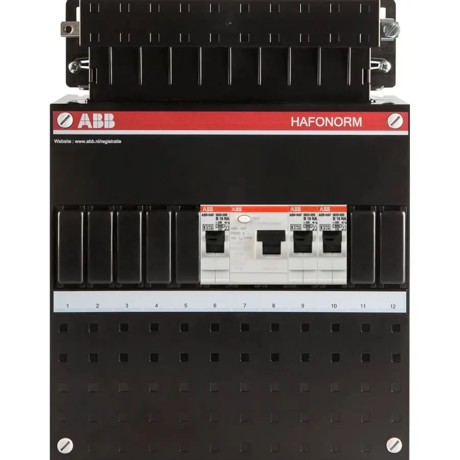 Tableau électrique ABB Hafonorm monophasé 2 circuits, 1 interrupteur différentiel, sans interrupteur principal