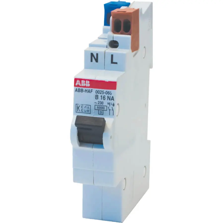Disjoncteur ABB Hafonorm Flexomaat sans vis caractéristique B 16A