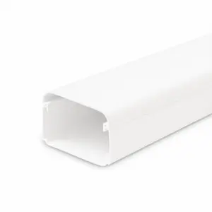 4 goulottes de 2 m 125x75mm PVC blanc RAL9010 (total 8 m) Canalit