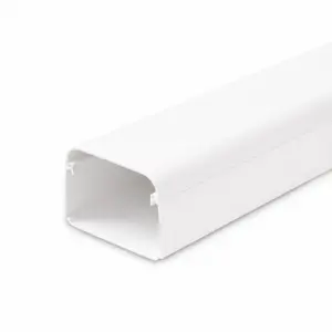 8 goulottes de 2 m 90x65mm PVC blanc RAL9010 (total 16 m) Canalit