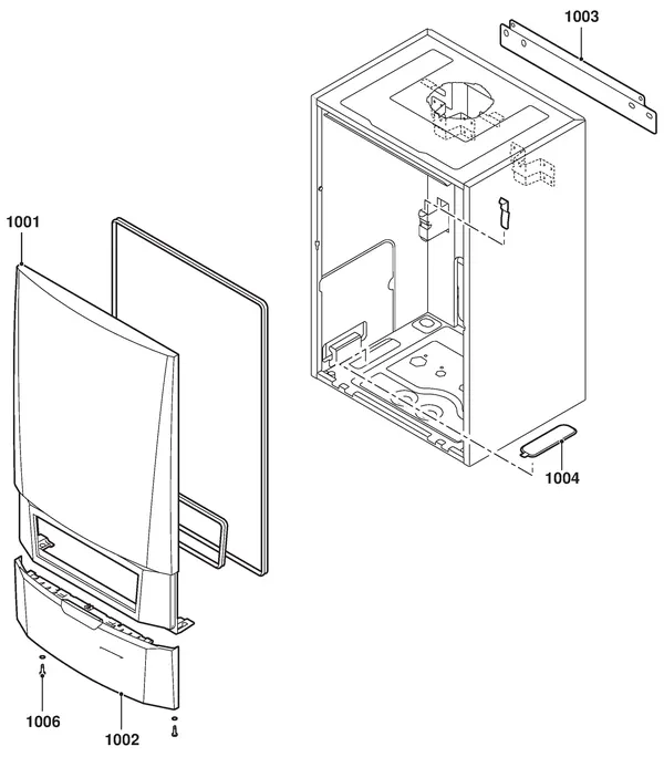 Exploded view Remeha Calenta 28C Combi CW4: Mantel