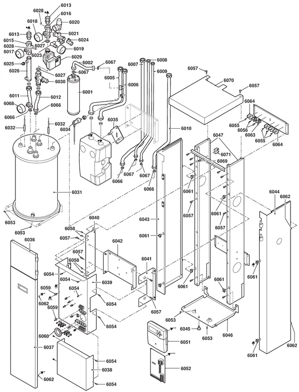 Exploded view Remeha Hybrid plus 40: Totaaloverzicht