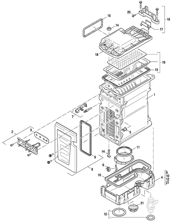 Exploded view Nefit (Bosch) 9000i HR25 Solo Wit: Wisselaar