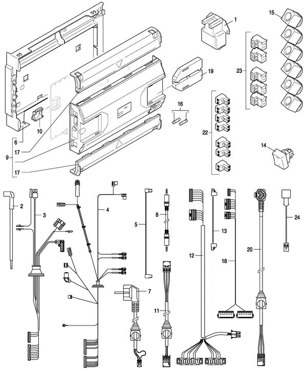 Exploded view Nefit (Bosch) 9000i HR25 Solo Zwart: Elektra