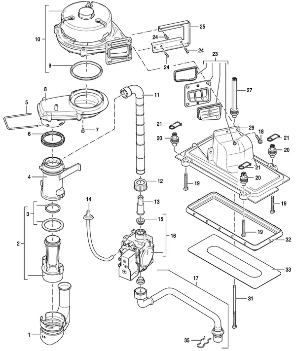 Exploded view Nefit (Bosch) TrendLine II HRC25 CW6 II: Gasregelblok