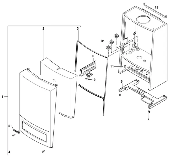 Exploded view Nefit (Bosch) TrendLine II HRC25 CW6 II: Mantel