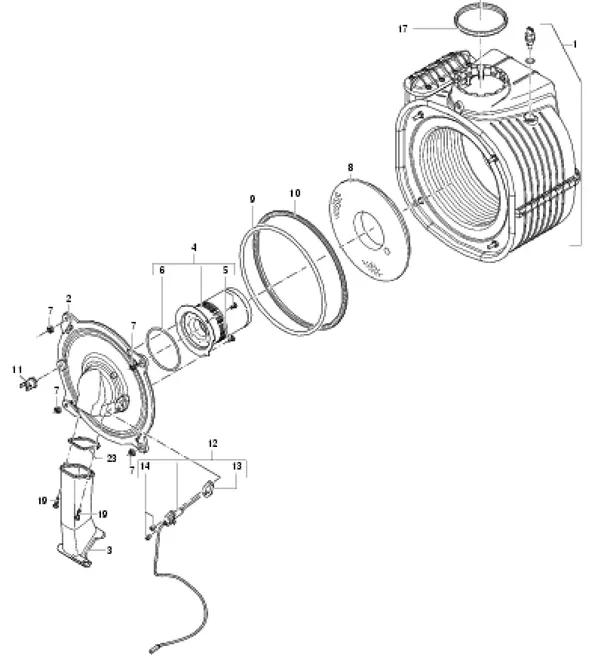 Exploded view Nefit (Bosch) ProLine Eco HRC 24 CW4: Wisselaar
