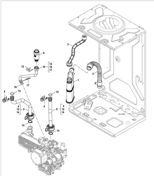 Exploded view Nefit (Bosch) 1200 HRC20/3: Pijps