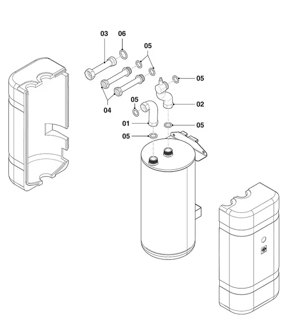 Exploded view Vaillant uniTOWER Split VWL 78/5 IS: Buffer 18l