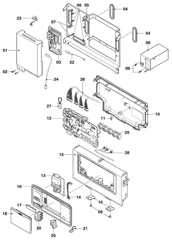 Exploded view Vaillant uniTOWER Split VWL 78/5 IS: Schakelkast