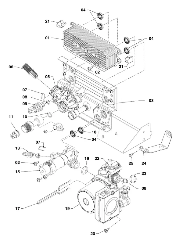 Exploded view Vaillant ecoCOMPACT VSC 306/4-5 150: Aansluitdelenb