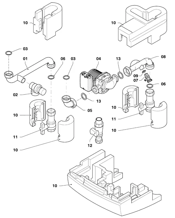 Exploded view Vaillant ecoTEC plus VC 1006/5-5 R3: Pomp
