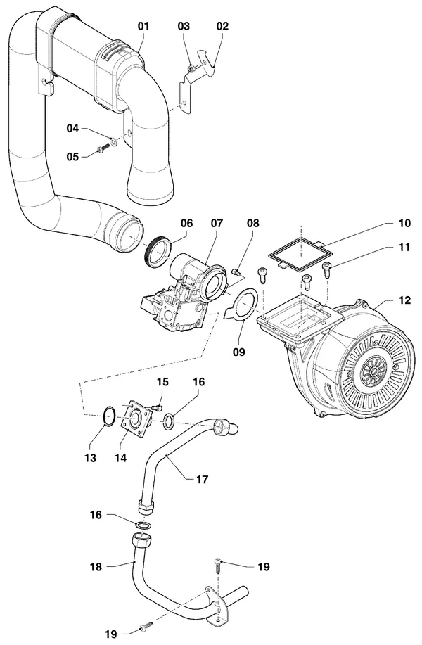 Exploded view Vaillant ecoTEC classic VHR 23-28/5-3 R6: Gasblok