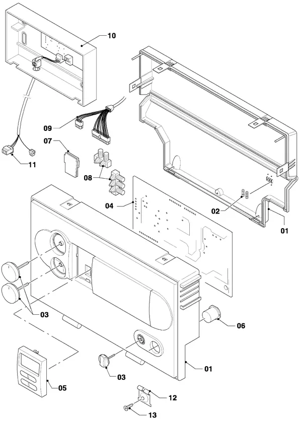 Vue éclatée Vaillant ecoCRAFT VKK 2006/3 R1 : Boîtier électrique