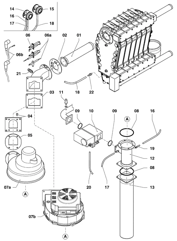 Vue éclatée Vaillant ecoCRAFT VKK 2806/3 R1 : Brûleur