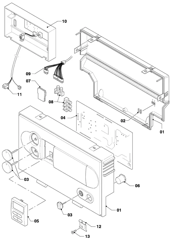 Vue éclatée Vaillant ecoCRAFT VKK 2806/3 R1 : Boîtier électrique