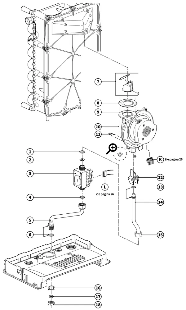 Exploded view Intergas Xtreme 24: Gasstraat