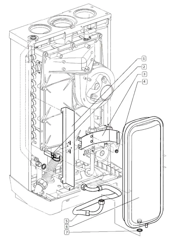 Exploded view Intergas Kombi Kompakt 22A Chalet: Expansievat