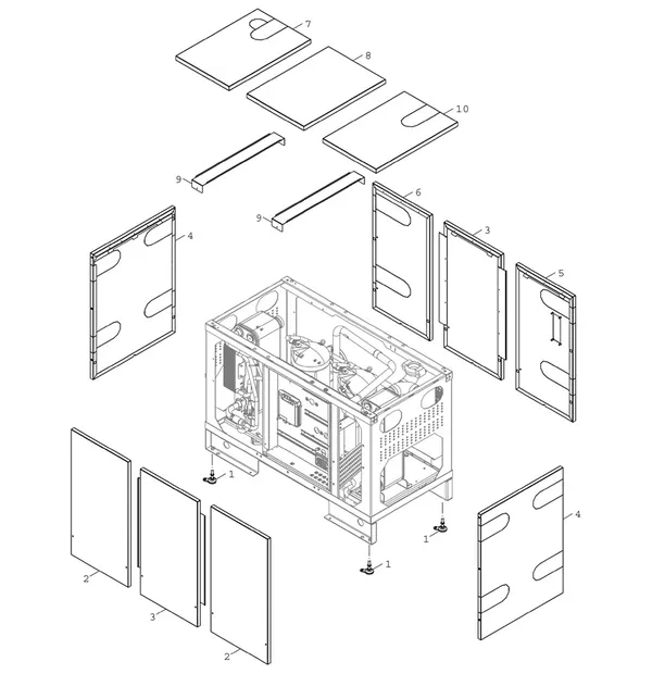 Vue éclatée Bosch Compress 7000 LW EHP 72-2 LW : Habillage de l'appareil