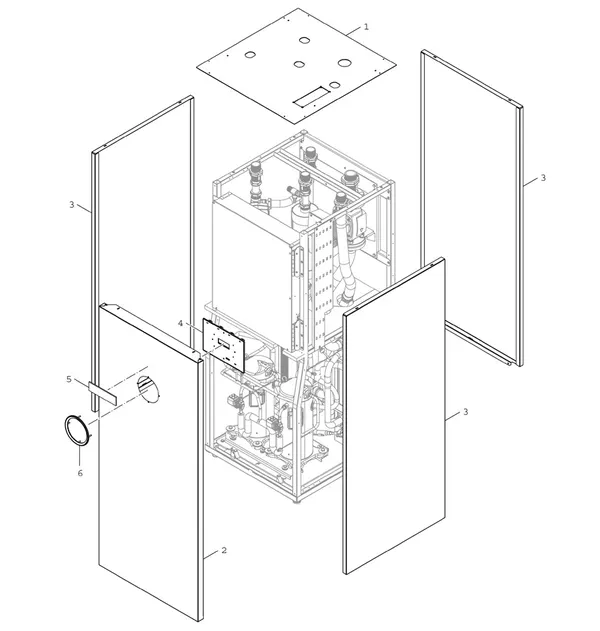 Exploded view Bosch Compress 7000 LW EHP 38-2 LW: Toestelmantel