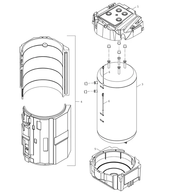 Exploded view Bosch Compress 7800i LW 6 MF: Boiler