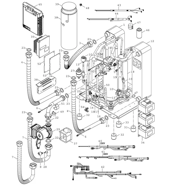 Exploded view Bosch Compress 7800i LW 6 MF: Koelmiddelcircuit