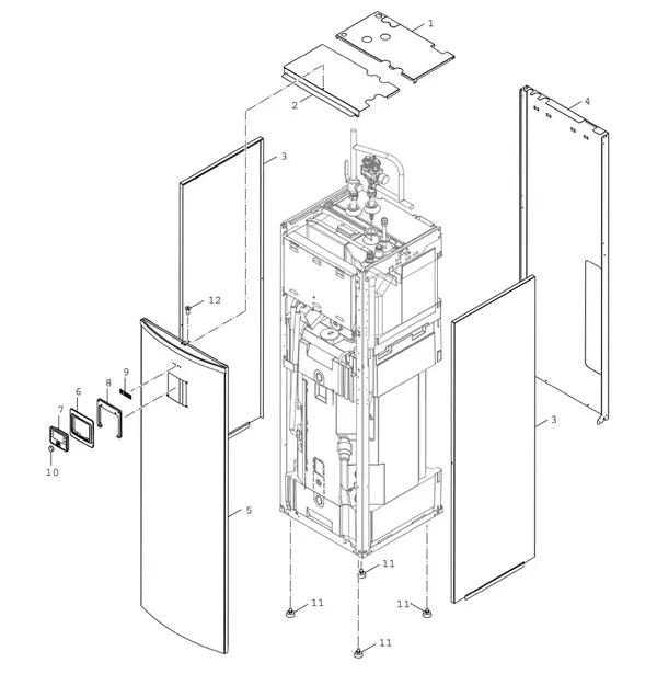 Exploded view Bosch Compress 3400i AWS (CS3400iAWS 10M): Toestelmantel