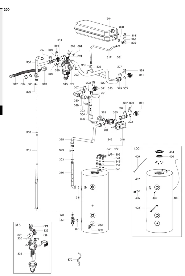 Exploded view Atag Energion IDU M F 2Z: Hydraulische componenten