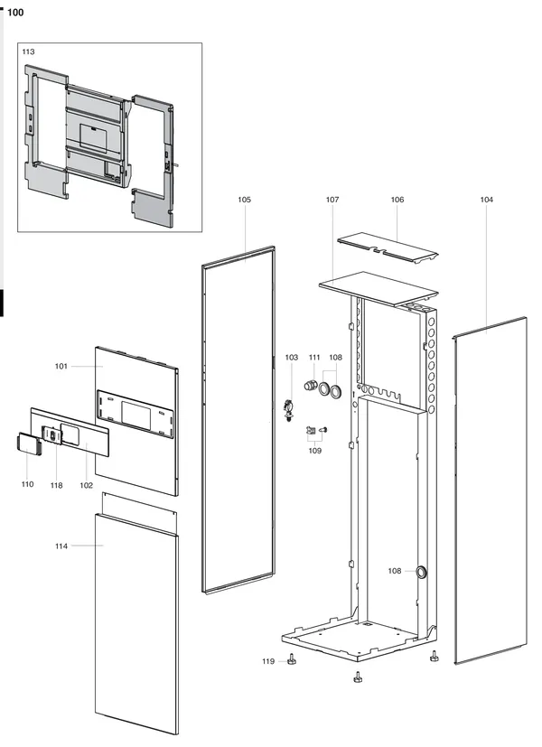 Exploded view Atag Energion IDU M F 2Z: Mantel