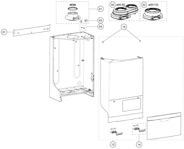 Exploded view Atag i28ECZ-TY28E50H: Mantel