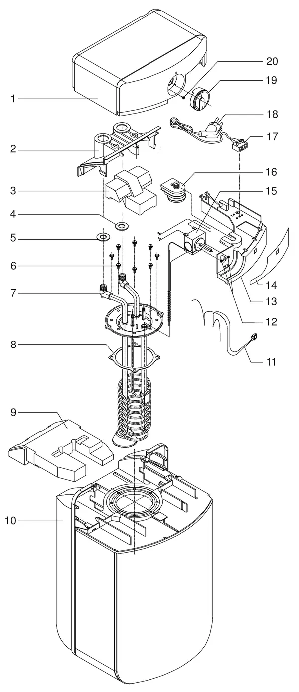 Exploded view Itho Daalderop Close-in 15 (vanaf 1996): Totaaloverzicht