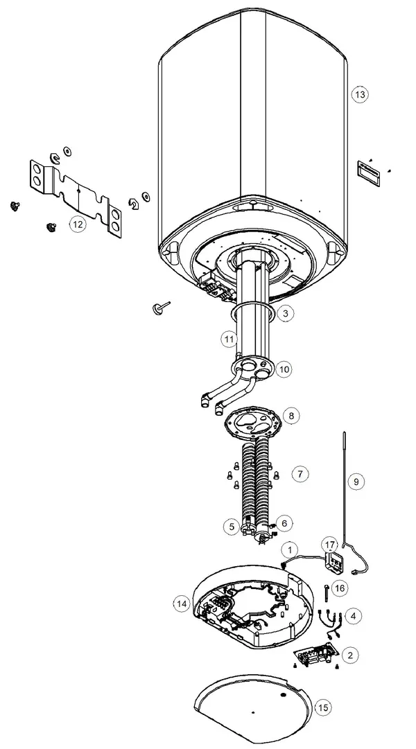 Exploded view Itho Daalderop Smart Boiler Mono Plus 80 03-00345: Totaaloverzicht