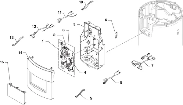Exploded view Remeha Azorra Ace 250 H: Bedieningspaneel