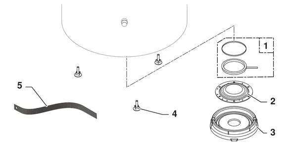 Exploded view Remeha Azorra Ace 250 H: Onderste inspectieluik