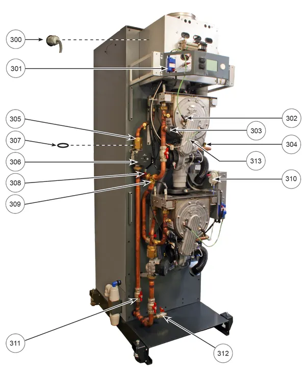 Exploded view Remeha CWH Ace 30/201: Pomp t m serienr 22xxxxxx