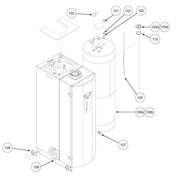 Exploded view Remeha CWH Ace 60/301: Tank t m serienr 22xxxxxx