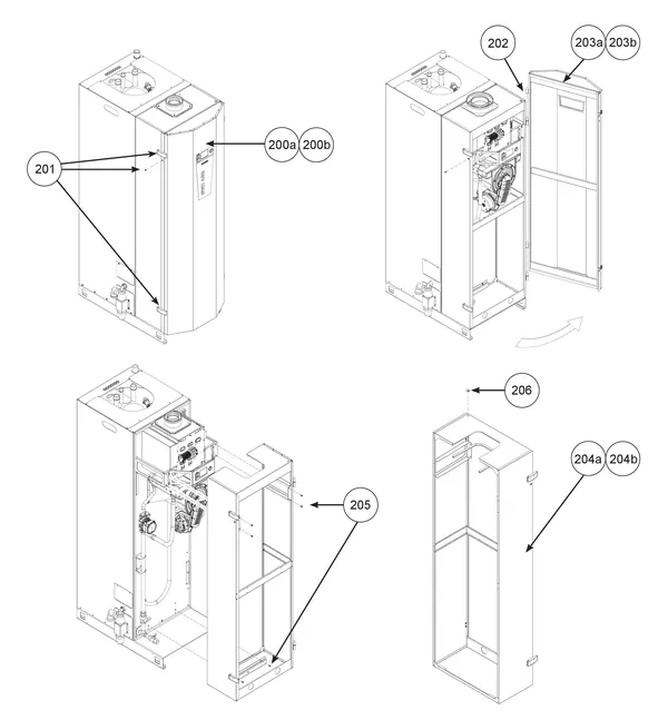Vue éclatée Remeha CWH Ace 90/302 : Habillage