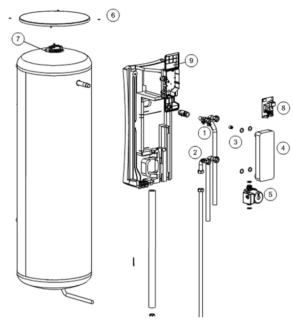 Exploded view Itho Daalderop OLB2 200 ES: Totaaloverzicht