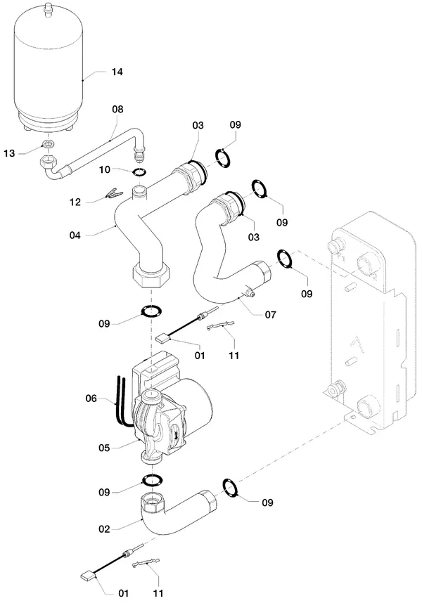 Exploded view AWB GeniaAir 5/2: Hydraulische delen