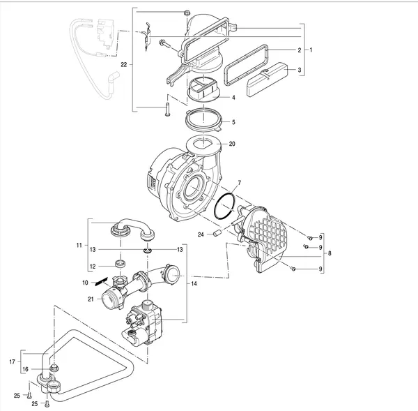 Exploded view Nefit (Bosch) 9700i HR35: Gasregelblok