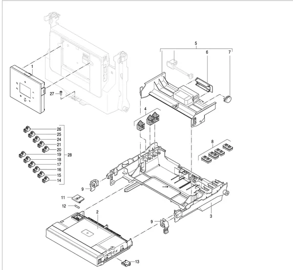 Exploded view Nefit (Bosch) 9700i AquaPower Plus HRC30 CW6: Bedieningsunit