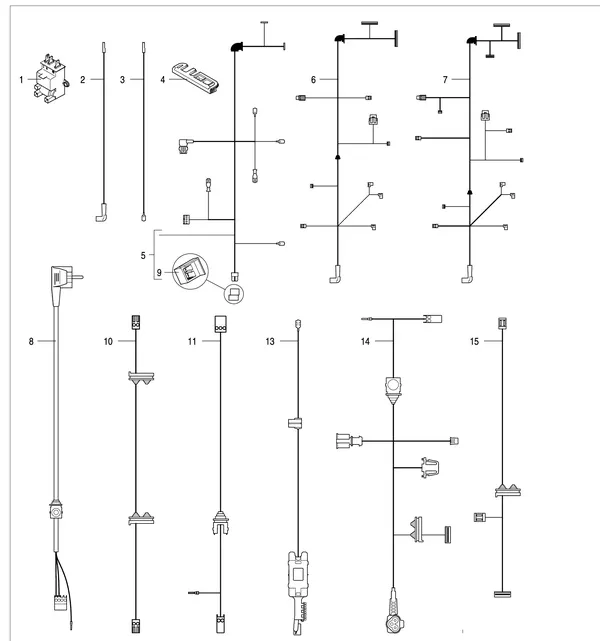 Exploded view Nefit (Bosch) 9700i AquaPower Plus HRC45 CW6: Kabelboom