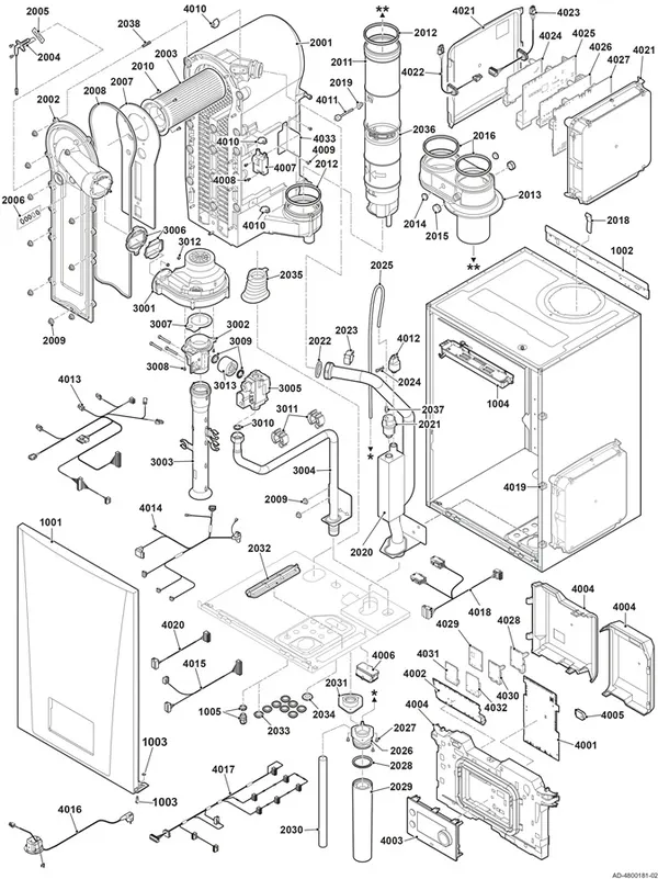 Exploded view Remeha Quinta 90 (2025): Totaaloverzicht