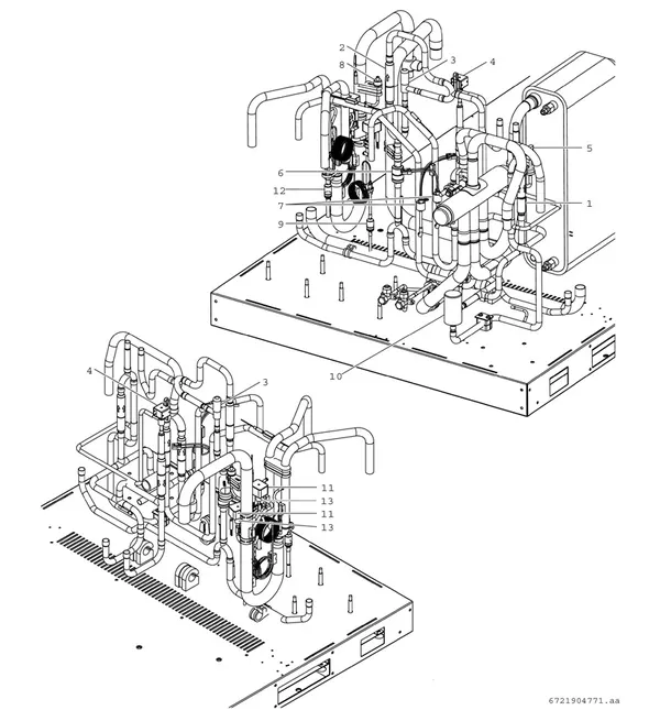 Vue éclatée Bosch Compress 3000 AWP (CS3000AWP 41) : Circuit frigorifique