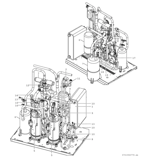 Exploded view Bosch Compress 3000 AWP (CS3000AWP 59): Compressor platenwisselaar