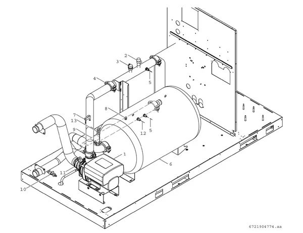 Vue éclatée Bosch Compress 3000 AWP (CS3000AWP 36 MB) : Ballon d'eau chaude et pompe inverter