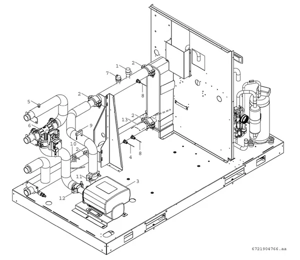 Exploded view Bosch Compress 3000 AWP (CS3000AWP 16 S): Inverterpomp warmwater omschakelventiel